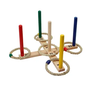 Children's outdoor parent-child loop game Wooden toys interactive competition activity loop throwing educational wooden toys