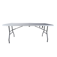 Table Pliante d'Extérieur de Qualité 6ft/8ft avec Chaises, pour Fêtes, Mariages, Événements de Jardin, en Plastique HDPE Pliable