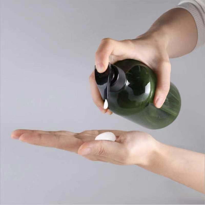 Glass Bottles with Stainless Steel Pump Thick Amber Glass Soap Dispenser