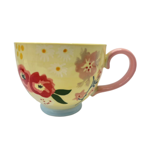 Vente en gros de tasses à soupe en céramique de 15 oz, peintes sous glaçure, dessinées à la main, grandes tasses à fleurs peintes à la main - Product Image 4