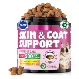 Multivitamines nutritionnelles pour animaux de compagnie, oméga 3, santé de l'intestin, des hanches et des articulations, digestion, lysine, immunité, <span class=keywords><strong>peau</strong></span>, pelage, friandises à mâcher avec prébiotiques, complément alimentaire pour chat - Product Image 2