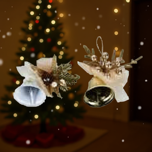 Homeera Christmas Ornament 11x14cm Iron Fabric Plastic Round Tree Decoration Set - Product Image 2