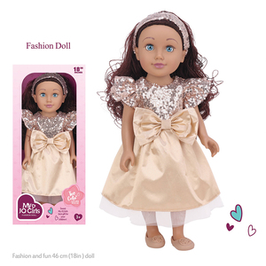 Poupées de 46 cm avec de jolis <span class=keywords><strong>yeux</strong></span> 3D, tête et pieds en vinyle, corps rotatif à 360 degrés, rembourrage en coton, poupées bébés en plastique de 18 pouces, cadeau - Product Image 1