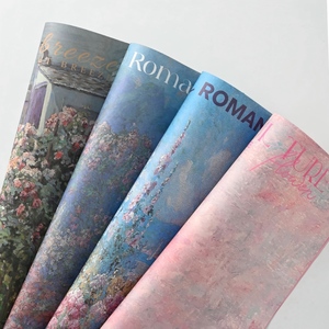 Papier d'emballage artisanal imperméable à l'eau, recouvert de PVC écologique, à motifs floraux, pour les cadeaux de mariage, d'anniversaire, de fête des mères - Product Image 2