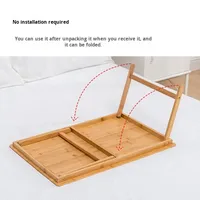Bureau d'ordinateur portable pliable et réglable en bambou pour étudiants - Conception compacte pour l'étude et les repas en dortoir/à domicile