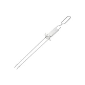 Brochettes de barbecue en acier inoxydable avec barre de poussée, réutilisables, à double pointe - Product Image 1