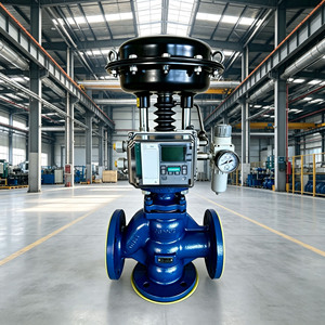 Válvula de Desviación de Tres Vías para Calefacción por Distrito con Actuador Neumático y Control Flangeado para Agua Caliente - Product Image 3