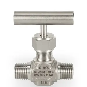 China Forjado Bonnet Integral Do Corpo Em Linha Reta 1/4 "NPT Mini 5000 6000 Psi Instrumentação Rosca Macho Válvula de Agulha Reta