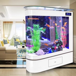 Modern Luxe <span class=keywords><strong>Bullet</strong></span> Visbak <span class=keywords><strong>Aquarium</strong></span> 600L Ovale Vorm Eco-vriendelijke Glazen Scheidingswand Aanpasbaar Grote Goudvisbak - Product Image 5