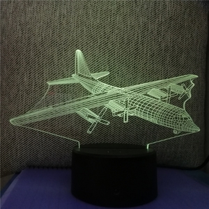 Nouvelle lampe de nuit 3D en forme d'<span class=keywords><strong>avion</strong></span>, LED tactile, mini lampe de table moderne, 7 couleurs changeantes, lampe d'intérieur, cadeau pour enfants, jouet - Product Image 3
