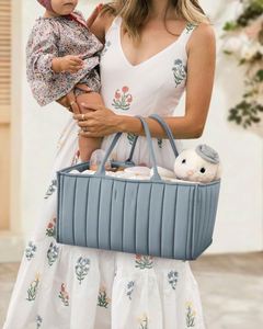Bolsa de Pañales Acolchada Impermeable para Guardería y Auto, Organizador de Artículos Esenciales para Bebé, Cesta de Almacenamiento Portátil para Baby Shower - Product Image 4