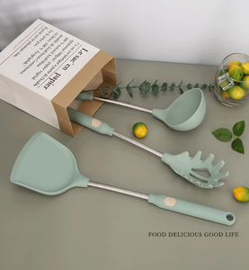 Ensemble d'ustensiles de cuisine en silicone avec spatule et cuillère en acier inoxydable de qualité alimentaire, résistant à la chaleur, et support de rangement suspendu - Product Image 6