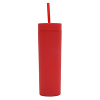 Gobelet en acrylique mat à double paroi OEM ODM de 16oz personnalisé bouteille d'eau en plastique bouteille d'eau sans BPA bouteille de boisson
