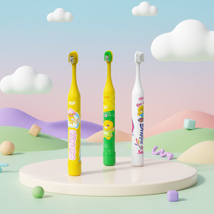 Happily Plastic Handle Oral Care Children's Toothbrush Cute Cartoon Soft Bristle Toothbrush for Home Use with Toothpaste Inside