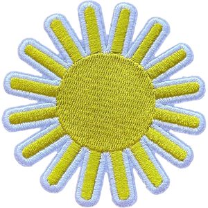 แผ่นปักลาย Sunshine ขนาด 3 นิ้ว แบบรีดติดหรือเย็บติด สำหรับตกแต่งเสื้อผ้า - Product Image 1
