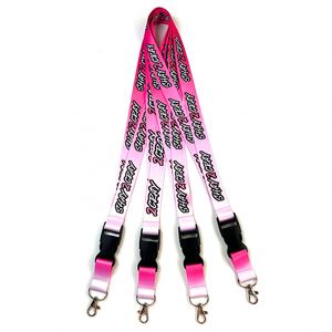 Factory Wholesale Custom Logo <b>Polyester</b> <b>Lanyards</b> with Metal Hook Personalized Keychain Neck Strap for ID Badge Holder - Product Image 1