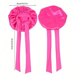 Bonnet de nuit en satin pour femme Four Seasons Home, foulard enveloppant pour cheveux bouclés avec bande à nouer, cadeau promotionnel - Product Image 2
