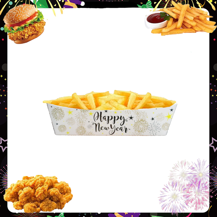 Happy NewYear Boat Shape Box Party Decoration NewYear Snack Box