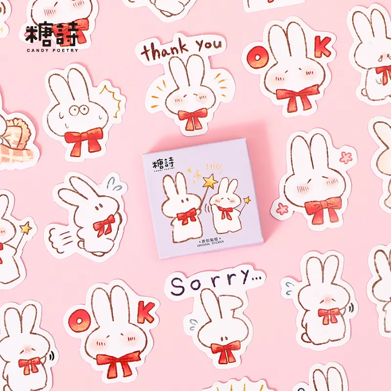46pcs/box Rabbit Ins Cute Style Scrapbooking High Quality Stickers Kawaii Girlish Deco Stickers Child Gifts JIUMO