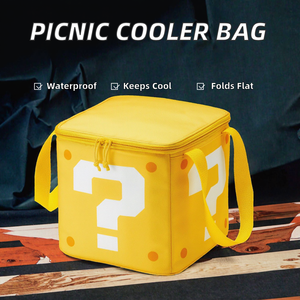 Custom Large Capacity Foldable Waterproof Insulated Outdoor Picnic Cooler Bag Fashion Letter <b>Thermal</b> Insulation Oxford Material - Product Image 1