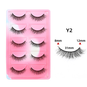 Faux cils en cheveux synthétiques, longueurs mixtes, spectaculaires, volumineux, bande complète, réutilisables, faits à la main, extensions de cils pour maquillage, vente en gros - Product Image 3