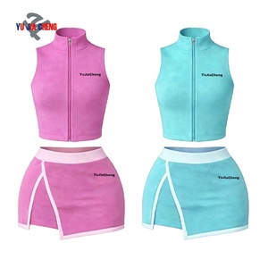 Set Coordinato Estivo, <span class=keywords><strong>Abbigliamento</strong></span> Personalizzato a 2 Pezzi, Giacca Yoga, <span class=keywords><strong>Abbigliamento</strong></span> Fitness e Gonne per Donna - Product Image 2