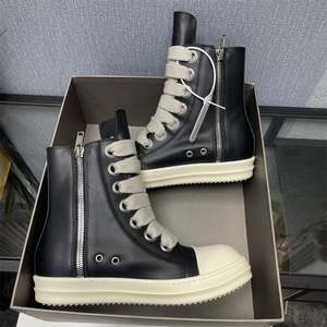 Chaussures de skate montantes pour hommes Owens Designer, bottines décontractées pour couple, chaussures streetwear noires tendance - Product Image 4