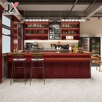 Diseño Personalizado, Dibujo 3D, Barra de Café, Mostrador para Cafetería, Restaurante, Pastelería, Tienda de Té de Burbujas, Jugos y Bebidas, Muebles Comerciales para Interiores