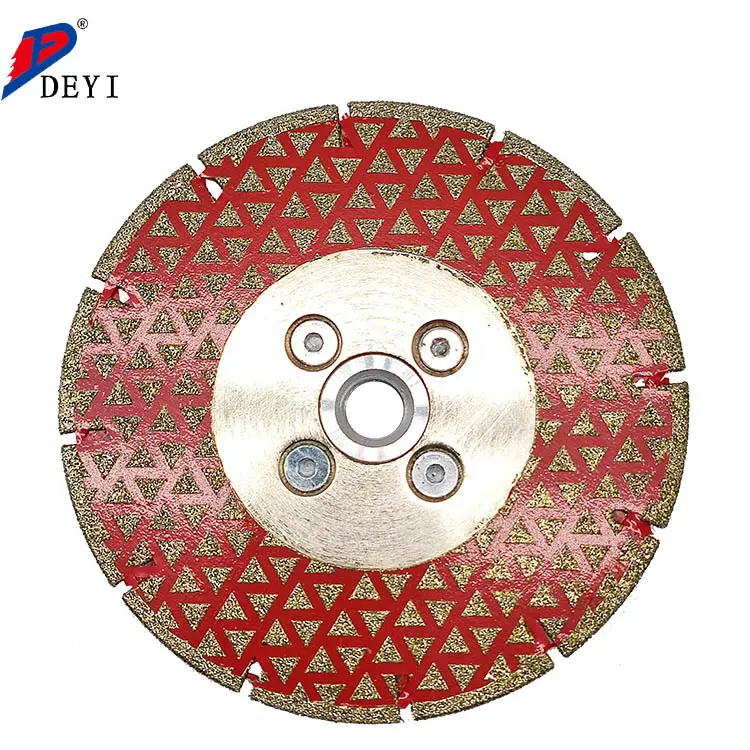 125MM manufacture electroplated diamond saw blade stone cut grind double side triangle shape blade