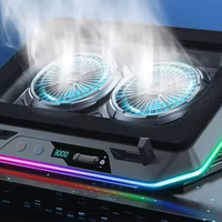 Support de refroidissement pour ordinateur portable A8 ABS avec ventilateurs à air, lumière RGB, silencieux, pliable, dissipateur de chaleur pour jeux