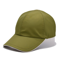 Casquette de baseball verte en tissu nylon renouvelable, brodée, Gorras, vente en gros, casquette de papa en nylon à 6 panneaux, fabricant