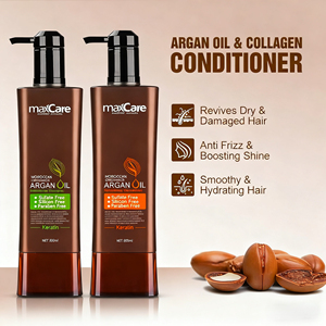 Shampooing et après-<span class=keywords><strong>shampoing</strong></span> à l'huile d'argan bio vegan MaxCare OEM ODM 800 ml sans sulfate pour les soins des cheveux secs et abîmés - Product Image 3