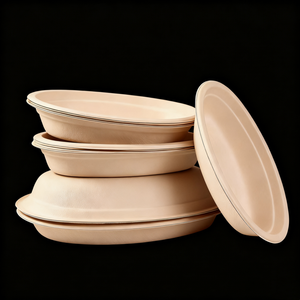 2025 Trending Oval Shape Biodegradable <b>Takeaway</b> Food <b>Container</b> Sugarcane Bagasse Bowl for Salad - Product Image 4