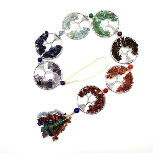 Ornements suspendus <span class=keywords><strong>Arbre</strong></span> de Vie en pierre naturelle 7 Chakras, enroulés de fil, avec pierres précieuses et quartz naturel, pierres de guérison - Product Image 2