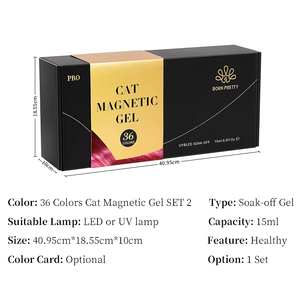 Sinh ra khá Pro 36 xu hướng màu sắc Cateye UV từ gel Bộ sưu tập Nail Kit nhãn hiệu riêng Hema miễn phí 15ml Mèo Mắt Gel đánh bóng Bộ - Product Image 6