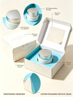 Boîte en papier à fenêtre rabattable personnalisée pour l'emballage de pots cosmétiques