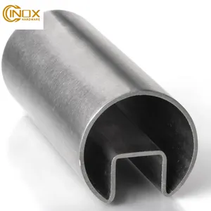 304 Channel Pipe Welded Stainless Steel Slot Groove U Tube Pipes for glass railing