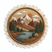 Patch brodé 3D en relief, rond, thermocollant, avec garniture en dentelle à sequins, pour vestes, chapeaux, sacs, sacs à dos, jeans et vêtements