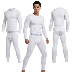 Ensemble de vêtements de sport pour homme MERITORIOUS INTERNATIONAL, chemise à manches longues blanche et pantalon, séchage rapide, tricot en bambou et carbone, motif géométrique - Product Image 6