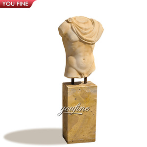 Escultura de Torso de Mármol Desnudo Griego Antiguo de Tamaño Real - Product Image 3