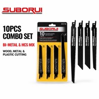 SUBORUI Lot de 10 lames de scie sabre mixtes BIM HCS pour la coupe du bois lourd et du métal – Kit professionnel combiné