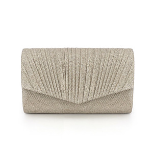Women's Dinner <b>Clutch</b> Bag Solid Color Pleated Fashion All-match <b>Wedding</b> Suit Handbag Custom Wholesale Evening Party Bags - Product Image 1
