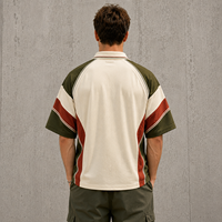 Kaos Polo Pria Lengan Pendek IKDEER Custom Polyester Mesh Bernapas Menyerap Keringat dengan Desain Cetak dan Sambungan Kain Polos