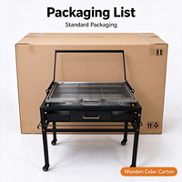 Barbecue au charbon de bois pliable multifonctionnel portable pour barbecue en plein air et rôtissage de poisson