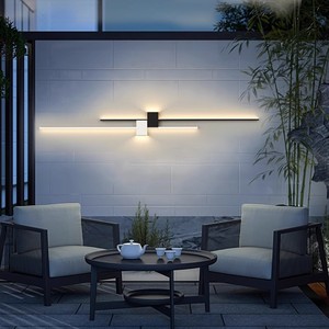 Lámpara de Pared Exterior Impermeable, Tira Larga LED, Alimentada por Energía Solar, Iluminación de Jardín, Decoración de Pared Interior y Exterior - Product Image 1