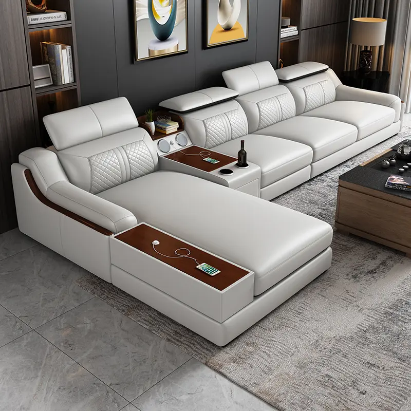 Luxury sofa set living room modern with living room furniture white 3 piece sectional recliner corner sofa for living room