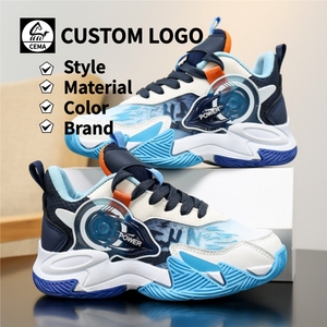 Chaussures de sport respirantes en cuir patchwork Cema pour enfants, légères, à semelle souple, pour le basketball, pour les plus âgés - Product Image 1
