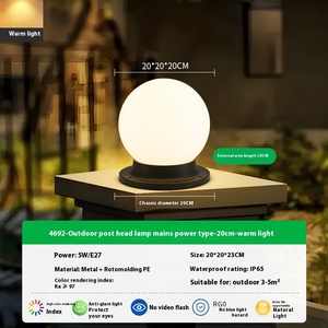 <span class=keywords><strong>Lampe</strong></span> solaire de jardin extérieure étanche avec lumière LED nouvelle conception de lune de boule ronde pour la porte de clôture de villa de jardin de cour - Product Image 6