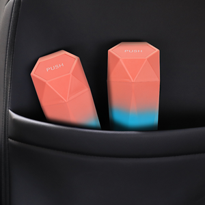 سلة مهملات صغيرة للسيارة، حاوية قمامة محمولة توضع في حامل الأكواب، سلة نفايات بلاستيكية صغيرة للسيارة - Product Image 5