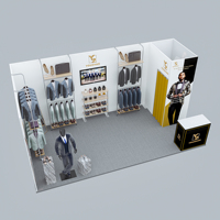 Stand pliable portable rond en tube de 10 pieds x 20 pieds pour l'affichage de vêtements, équipement pour salons professionnels